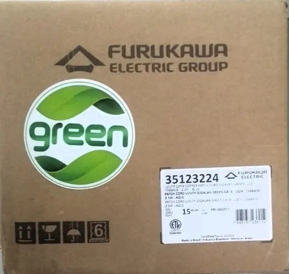 Caixa de Cabo Patch Cord Gigalan Green Cat6-LSZH 2,5m - Azul - caixa c/ 15 pacotes(peças)