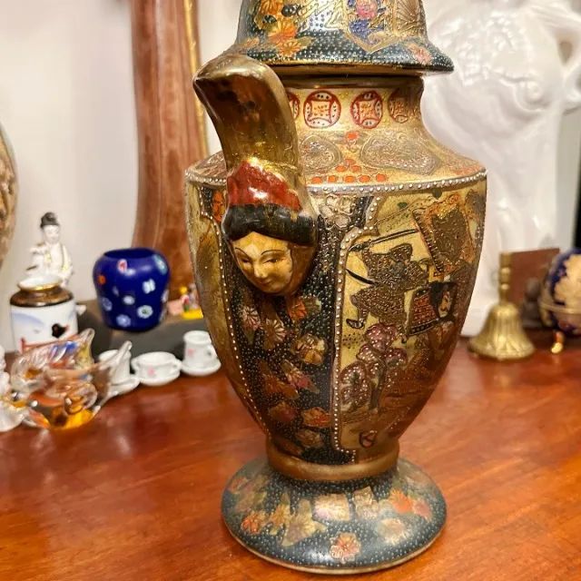 Antiga ânfora em porcelana orienta estilo Satsuma. - Foto 3