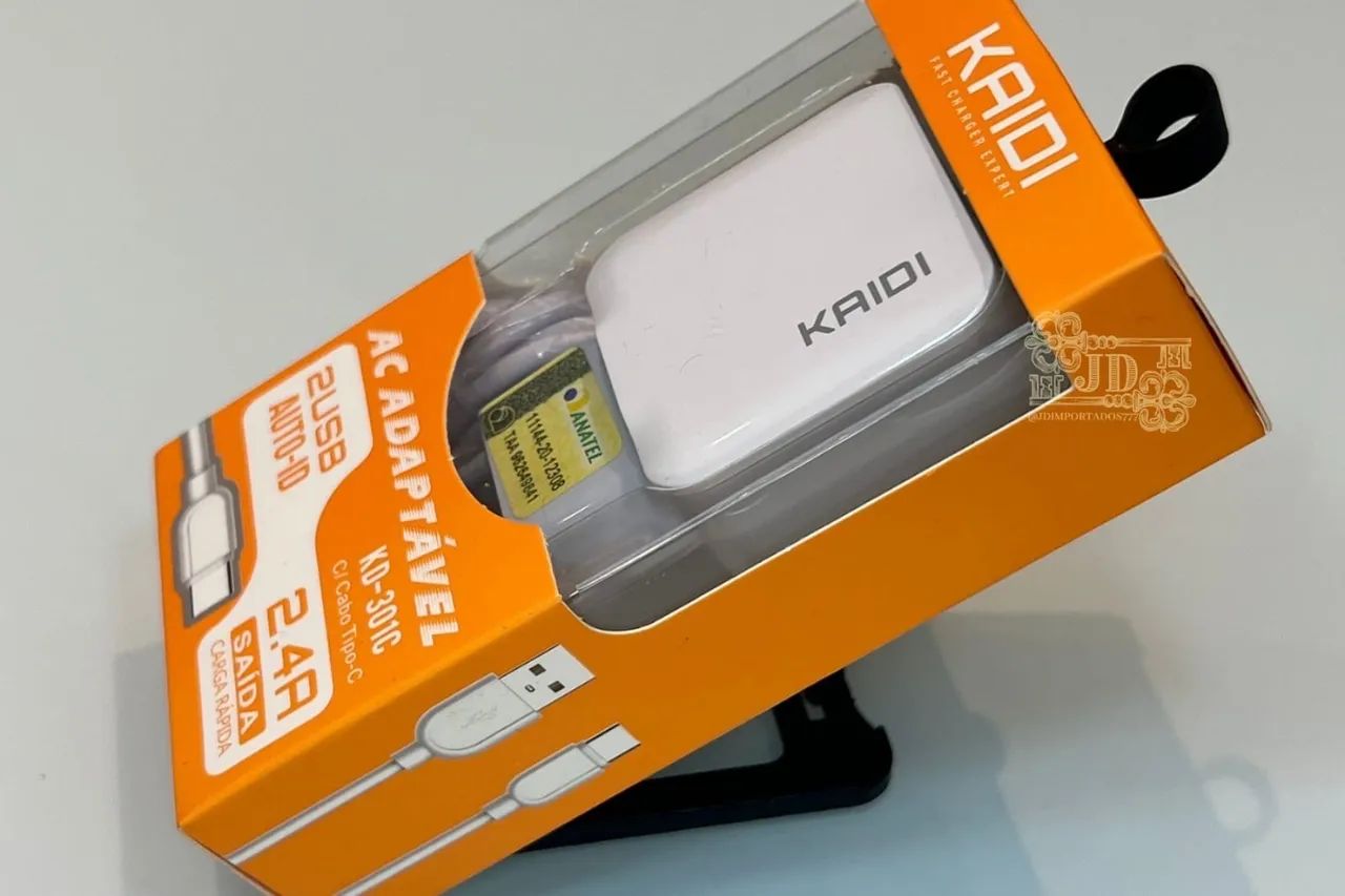 Carregador de Parede Duplo 2.4A USB Auto-ID Kaidi KD-3015 - Foto 2