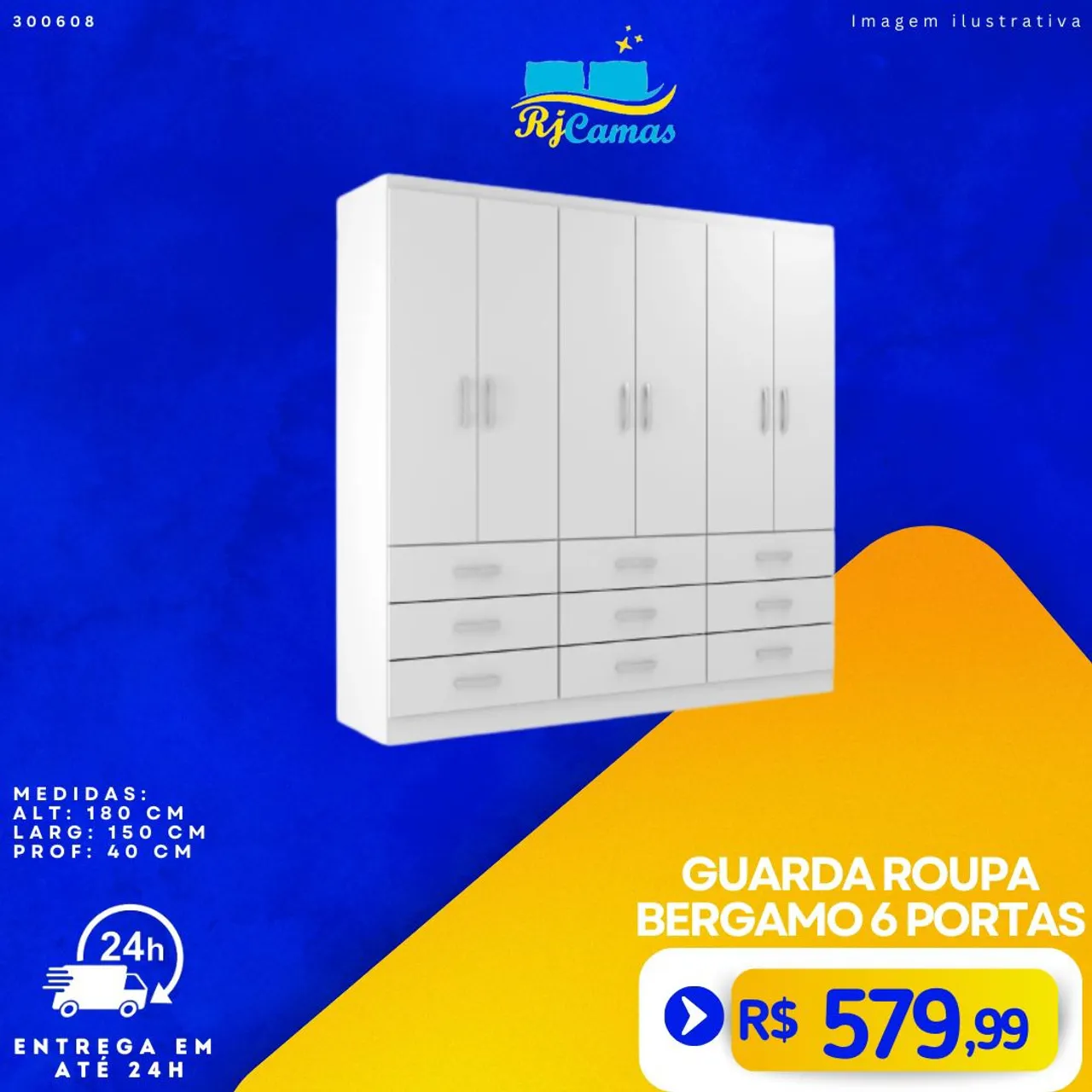 Guarda-Roupa Bergamó 6 Portas