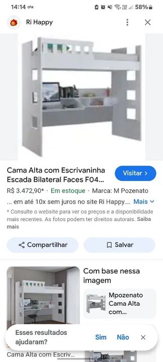 Beliche com Cama Dupla e Escritório Embutido - Foto 3