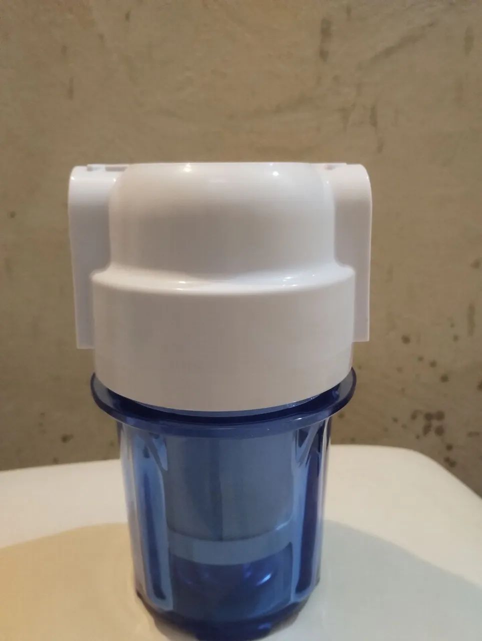 Filtro de água azul transparente para torneira ou embaixo da pia