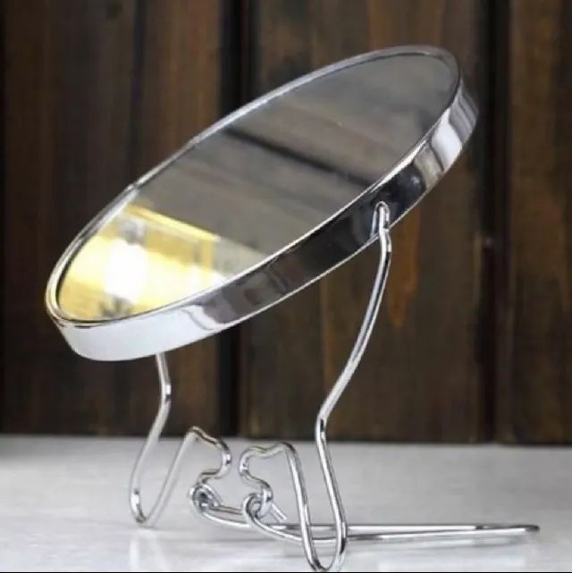 Espelho de Mesa Duplo Super Nítido Maquiagem 2 Faces Amplia 3x 7" p/ Salão de Beleza - Foto 5