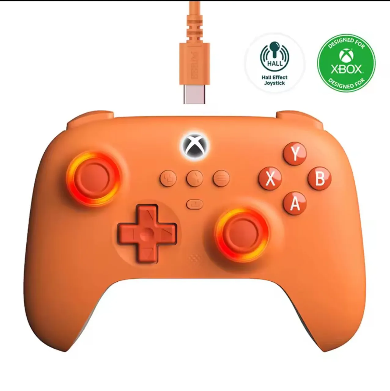 Controle Xbox Laranja com Hall Effect Joystick