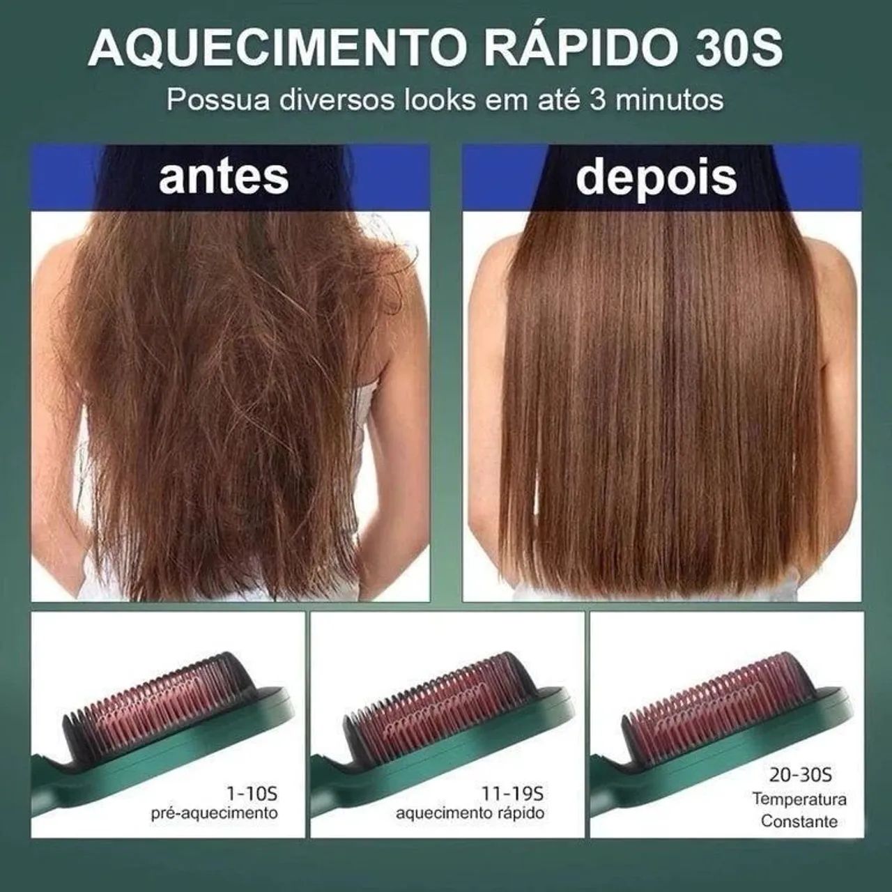 Prancha modeladora de cabelo - Pente quente - Foto 3