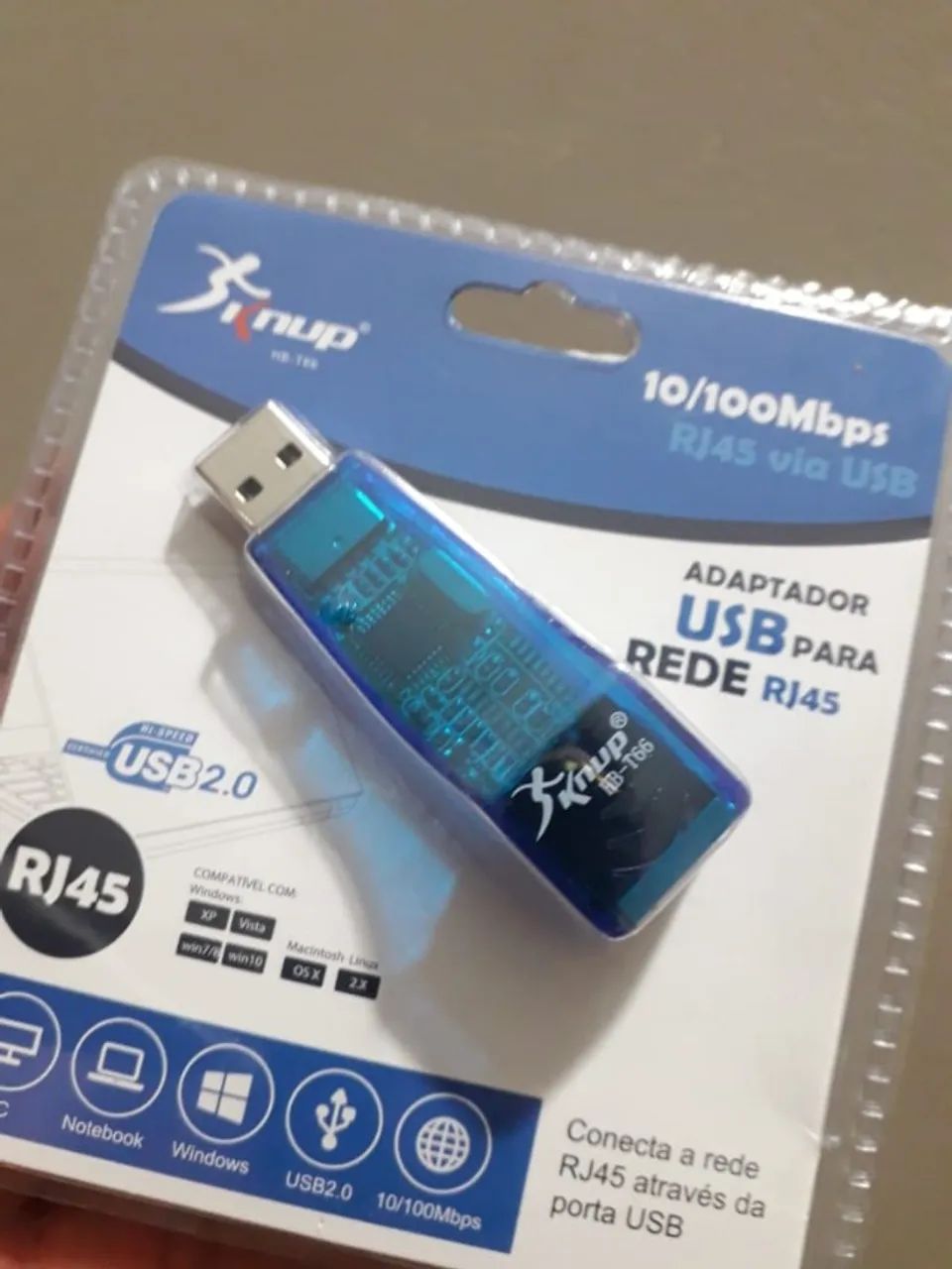 Adaptador USB Para Rede RJ45, 10/100Mbps - Knup