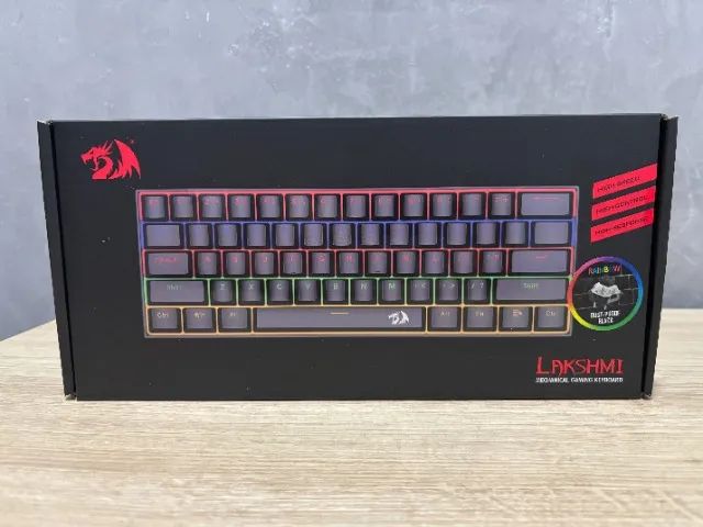 Teclado Gamer Mecânico Redragon Lakshmi, Rainbow, Switch Preto, ABNT2, 60%, Black [NOVO]
