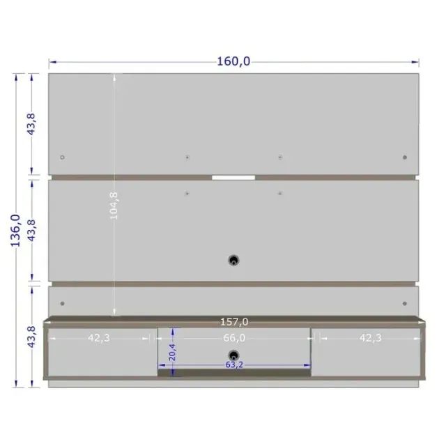 Painel Âmbar Off White/Ipê ate 65 polegadas  - Foto 3