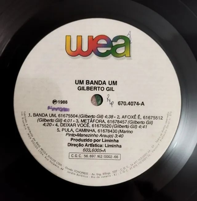 LP Vinil Gilberto Gil - Um Banda Um (1982) VG+/EX - Foto 3