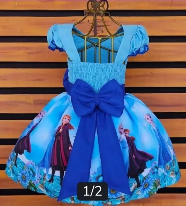 Vestido Infantil Frozen - Perfeito para Festas - Foto 2