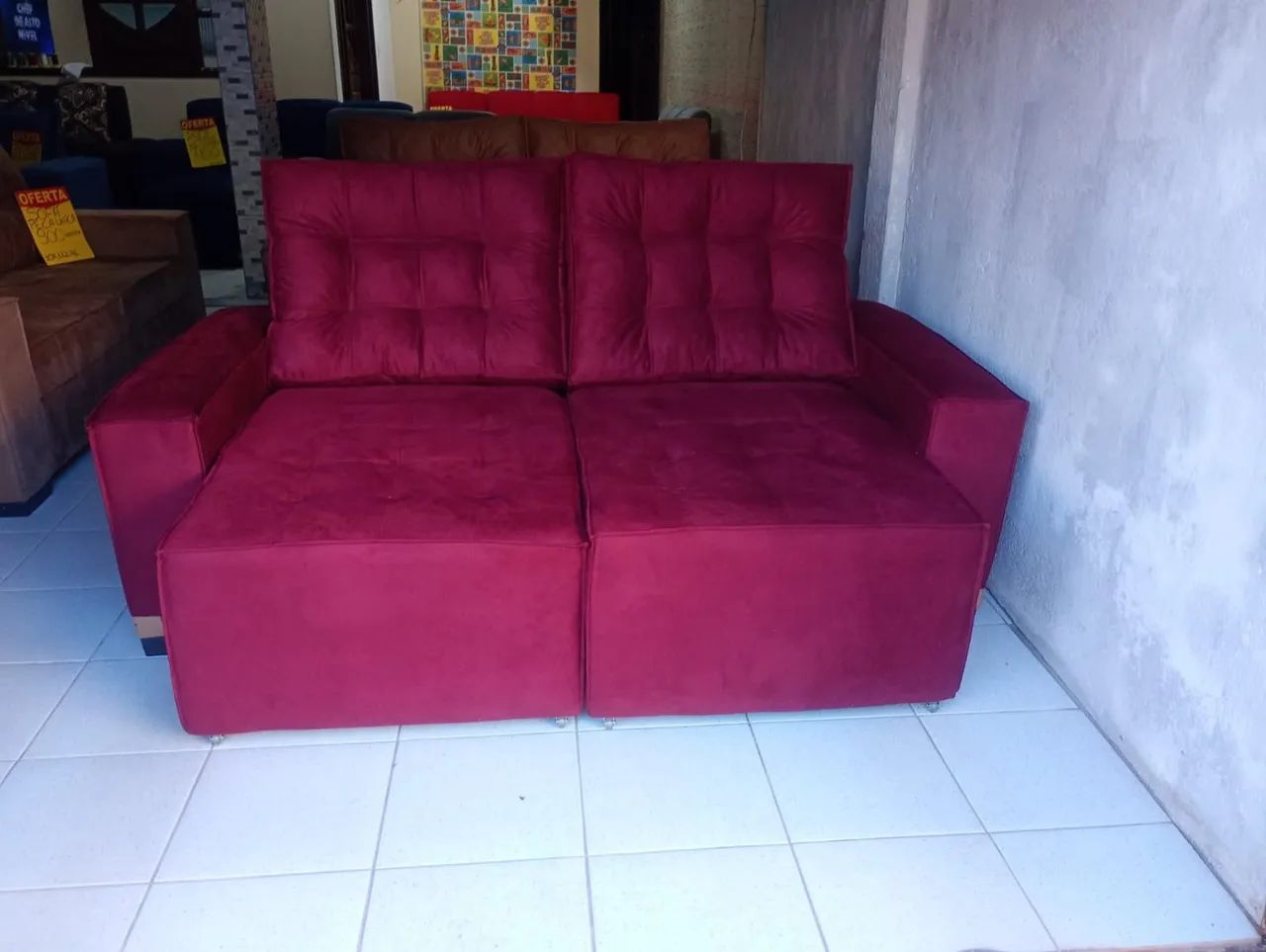 Mega oferta sofá retrátil e reclinável só até sábado 1499.99