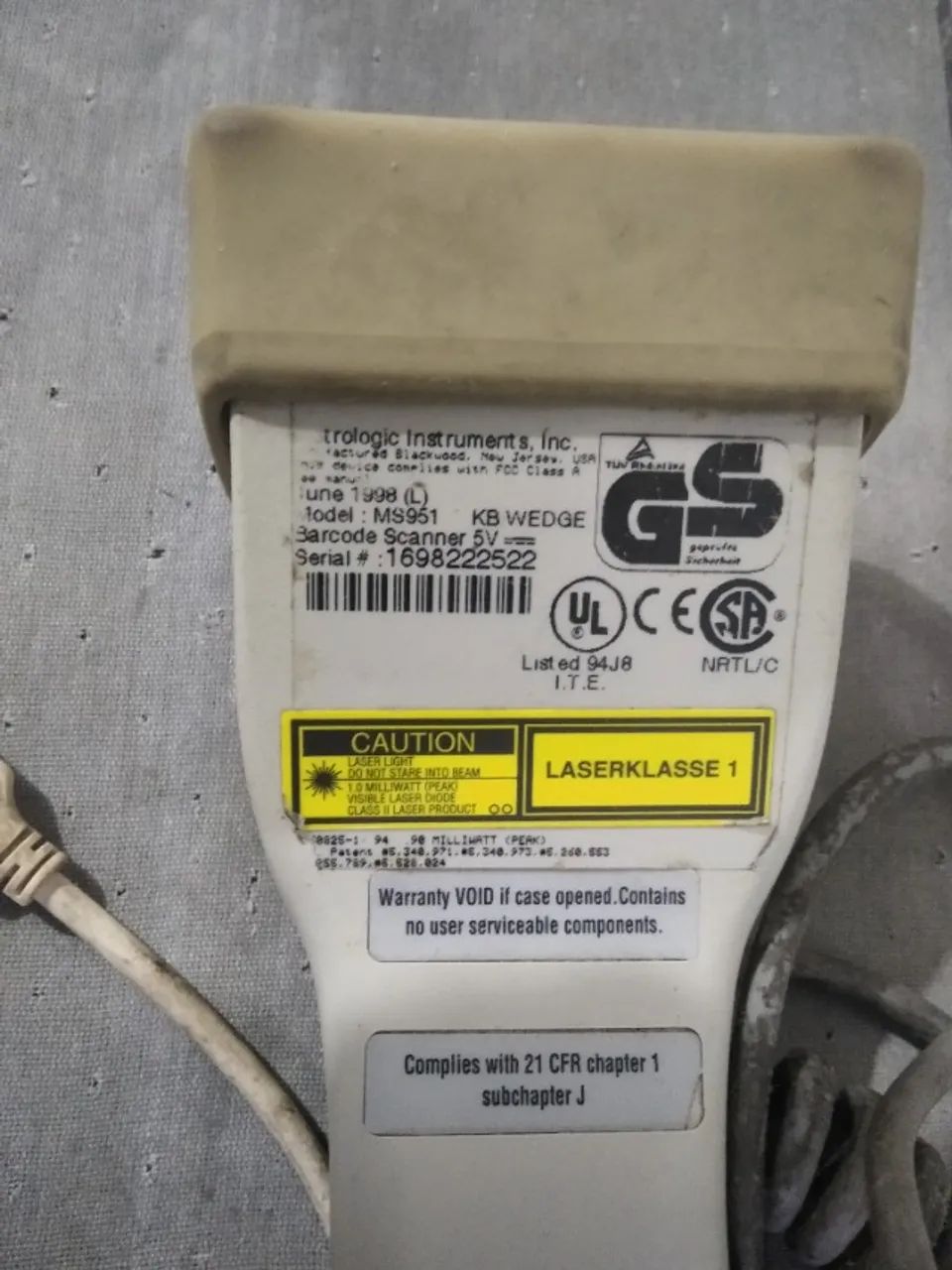 Leitor Laser Metrologic MS 951 KB WEDGE - Foto 6