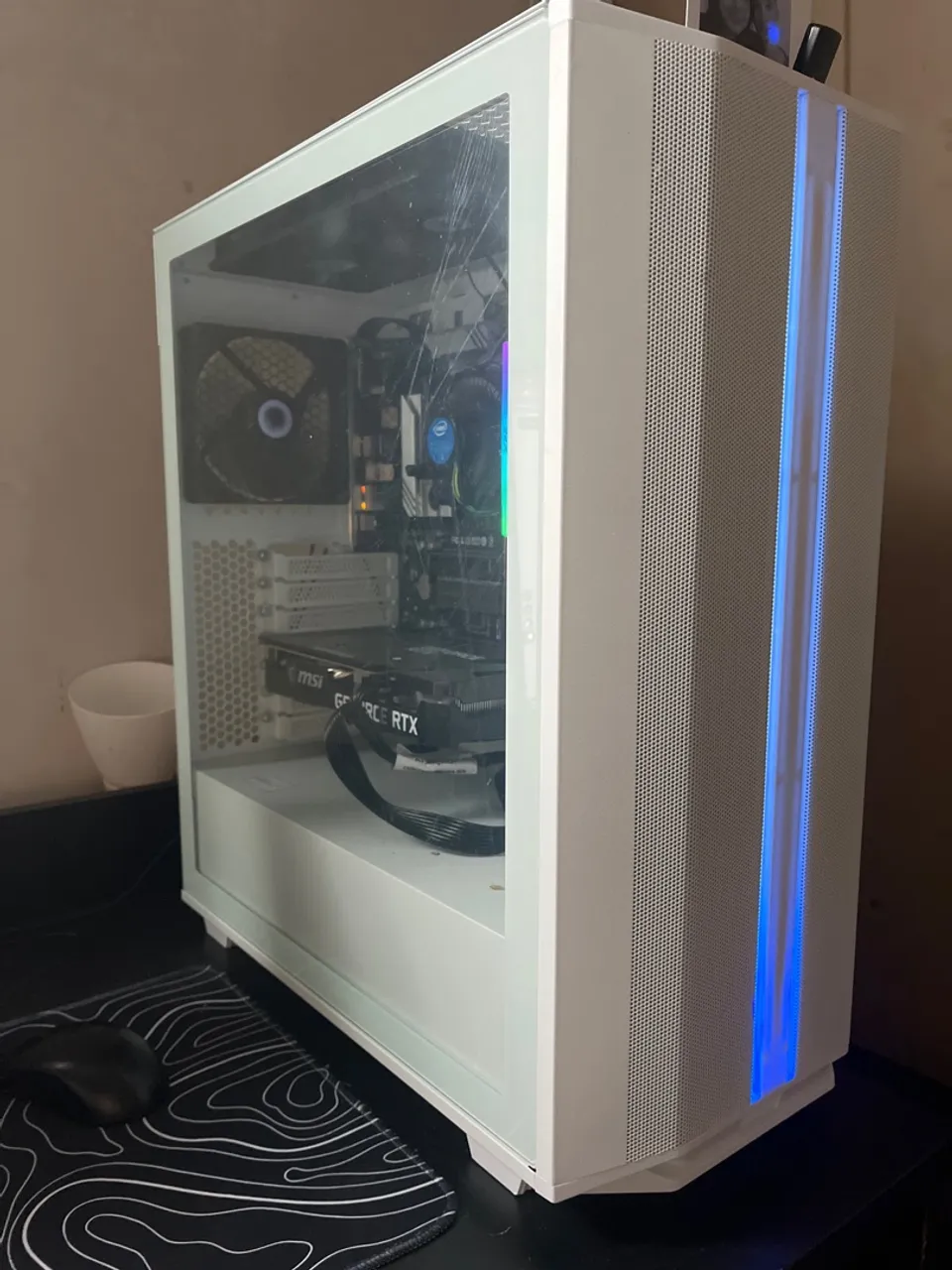 PC Gamer com RTX 3060 - Gabinete Branco com Iluminação