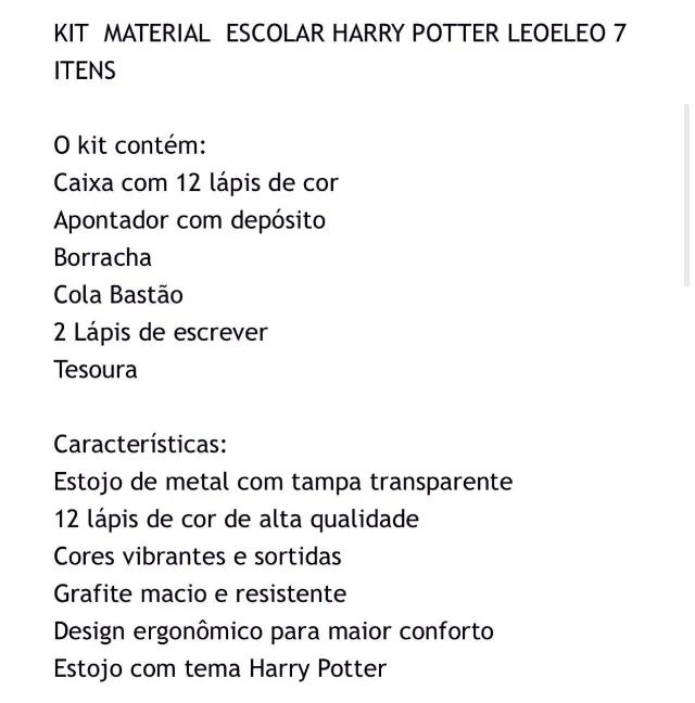 Kit escolar Harry Potter Lacrado  - Foto 3