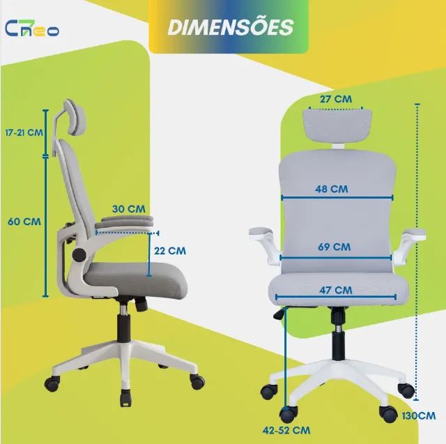 Cadeira Executiva Escritório Ergonômica Apoio Lombar Tela Mesh Confortável C7 Neo - Office - Foto 3