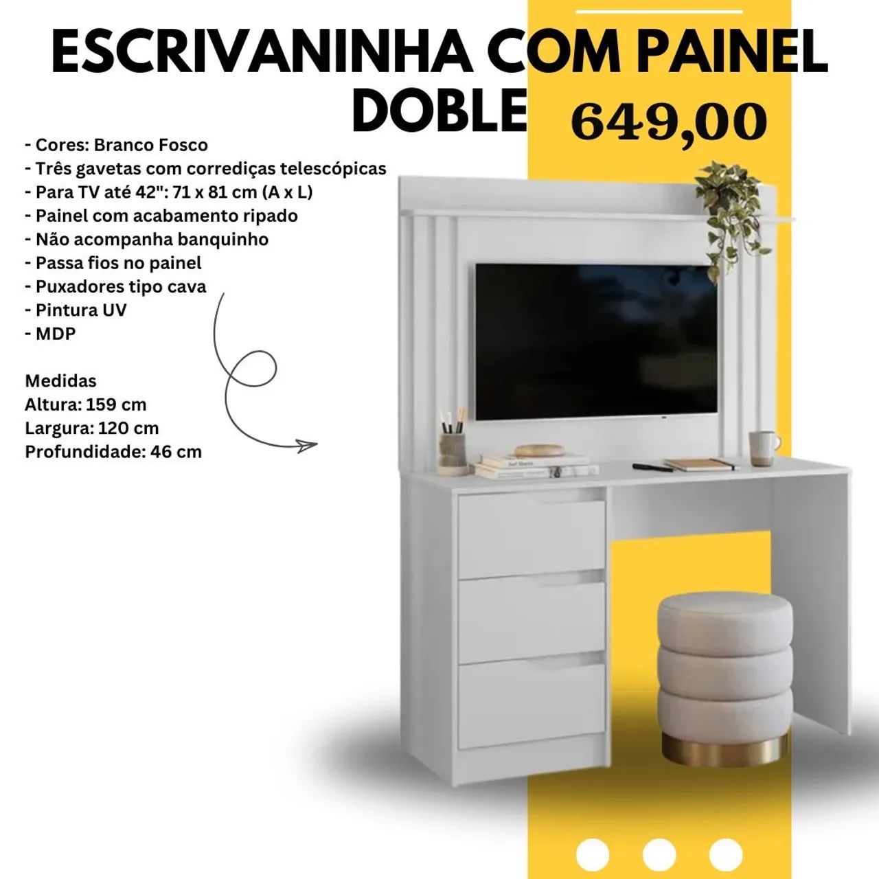 Escrivaninha com Painel Doble luxo - FRETE GRATIS - ENTREGA HOJEEE !! 