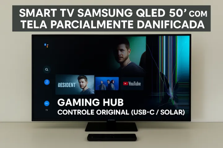Smart TV Samsung QLED 50 QN50Q65BAGXZD - Tela Parcialmente Danificada + Gaming Hub
