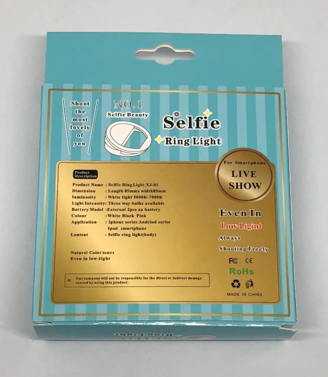 Luz Led Selfie Ring Light Clipe Flash Celular Universal Nova na Caixa - Foto 3