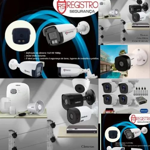 Camera de segurança,  cerca elétrica, alarme, interfone, motor de portão 