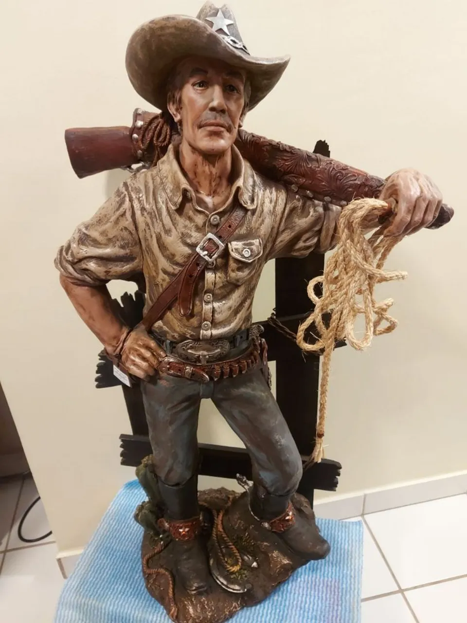 Escultura Cowboy - Decoração Western