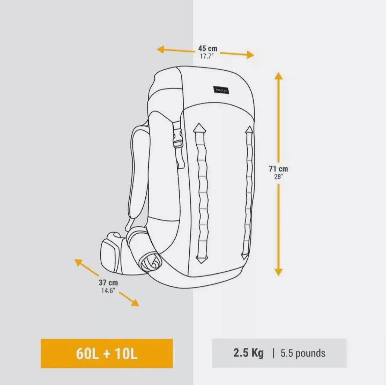 Mochila Cargueira Forclaz MT900 60+10L - Roxo - Foto 2