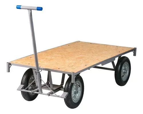 Carrinho Plataforma De Madeira C/4 Rodas Para 400KG
