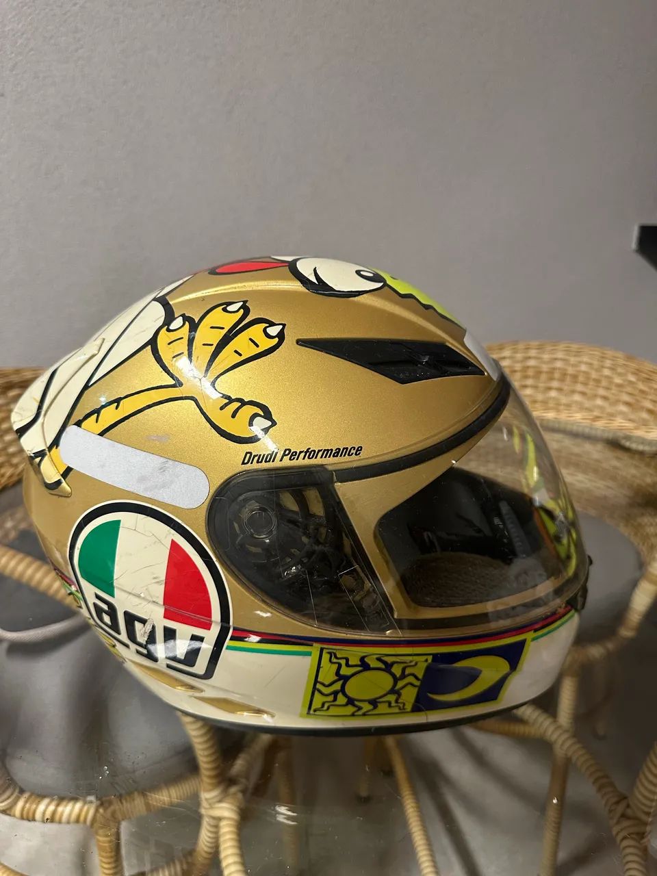 Chicken Casco Agv Pollo Capacete AGV Rossi 46(Original) Peças Para