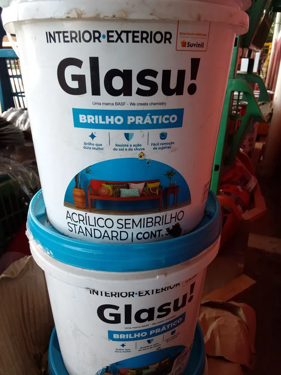 Tintas Glasu! Acrílico Semibrilho3/6 litros litros - Interior/Exterior