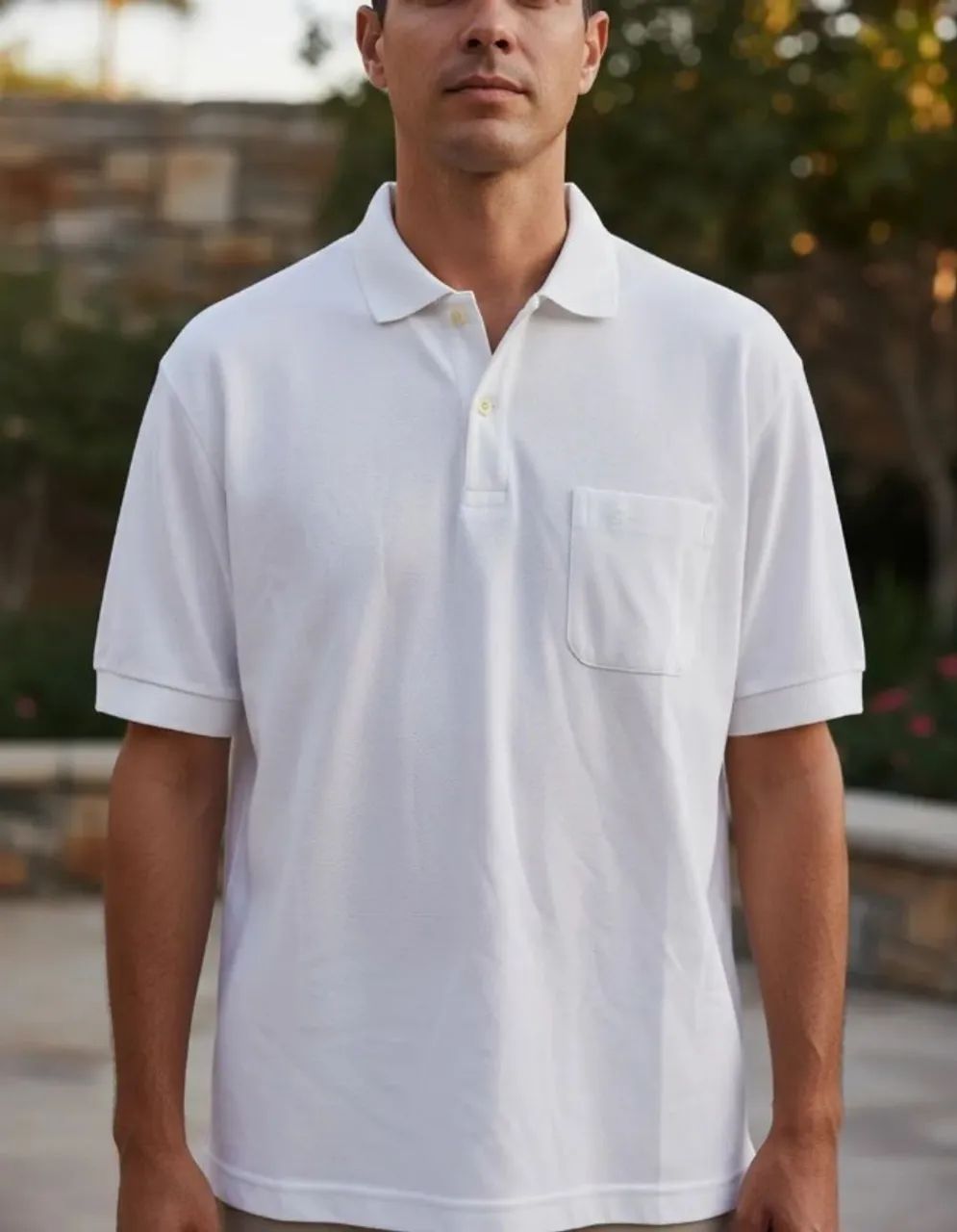 camisa polo masculina branca tamanho m - pool original