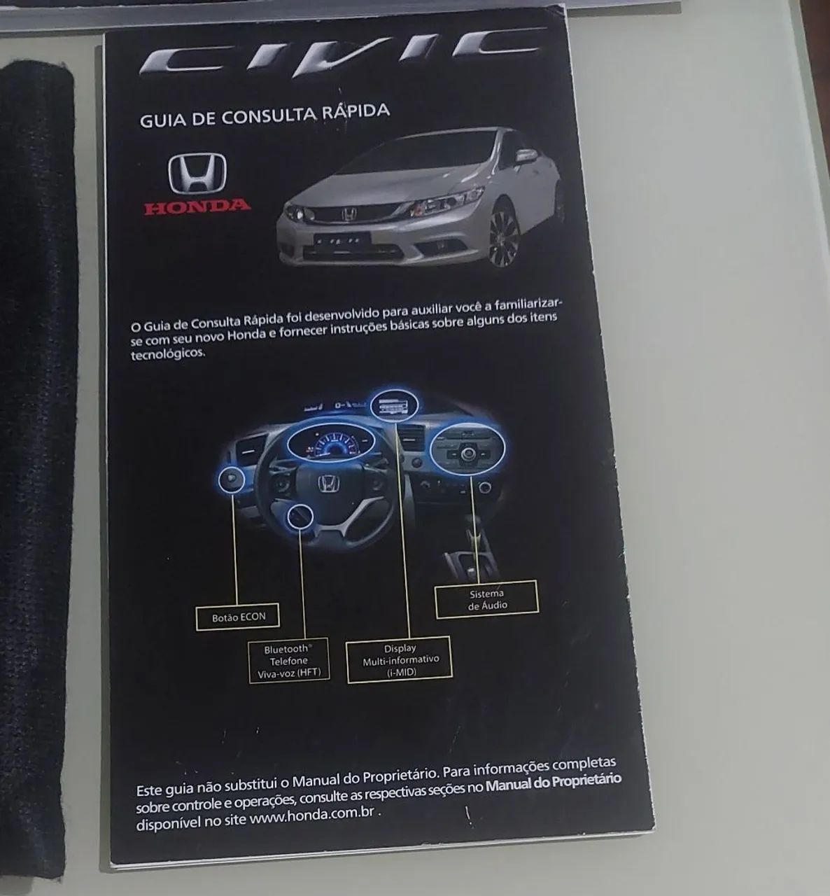 Manual proprietário  Honda civic 2015 2016 - Foto 5