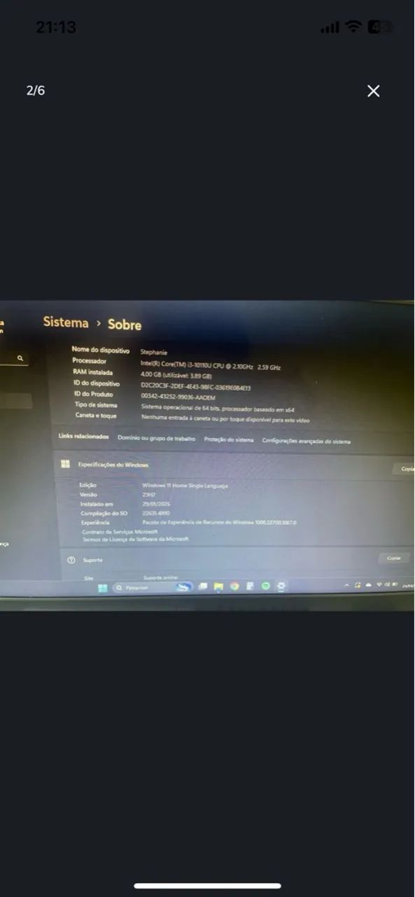 NOTEBOOK ULTRA CORE I3 4G 120GB SSD W11 UB440 TELA 14.1 - Foto 5
