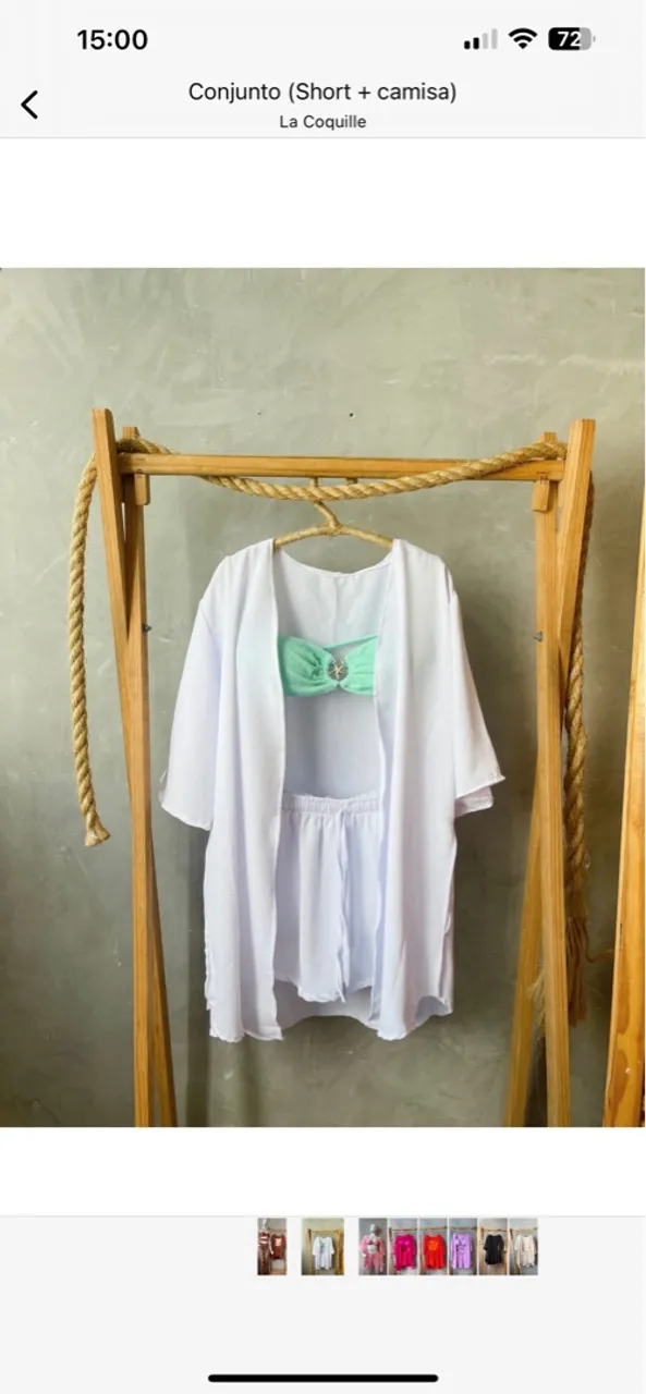 Conjunto Short e Camisa Branco saída de praia