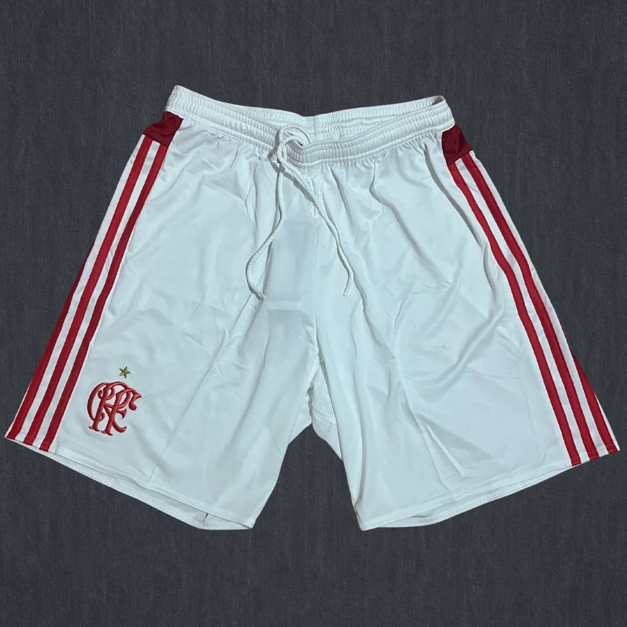Calção Flamengo II 2015 Adidas Climalite Branco/Vermelho - Tamanho M | Novo na etiqueta
