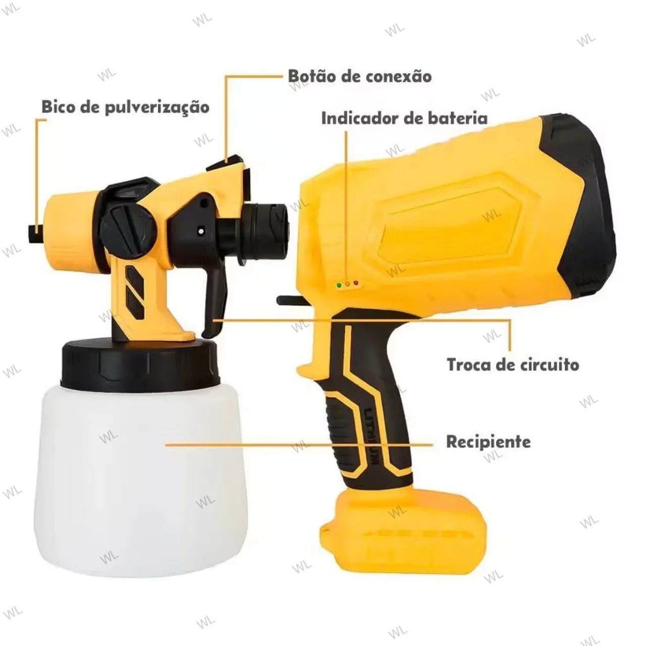 Pistola de Pintura 21V BOMVINK - 1000ML - Foto 3