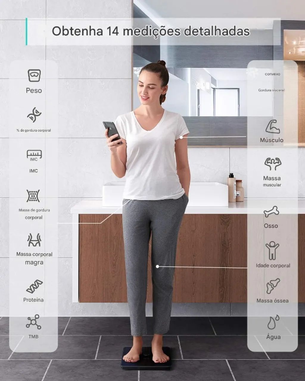 Balança Corporal Digital Smart 14 Medições Anker Eufy compativel iPhone Android - Foto 3