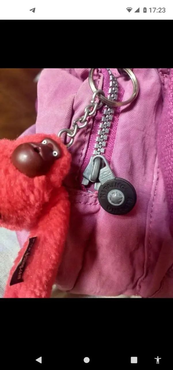 Bolsa Kipling Rosa com Chaveiro Macaco - Foto 3