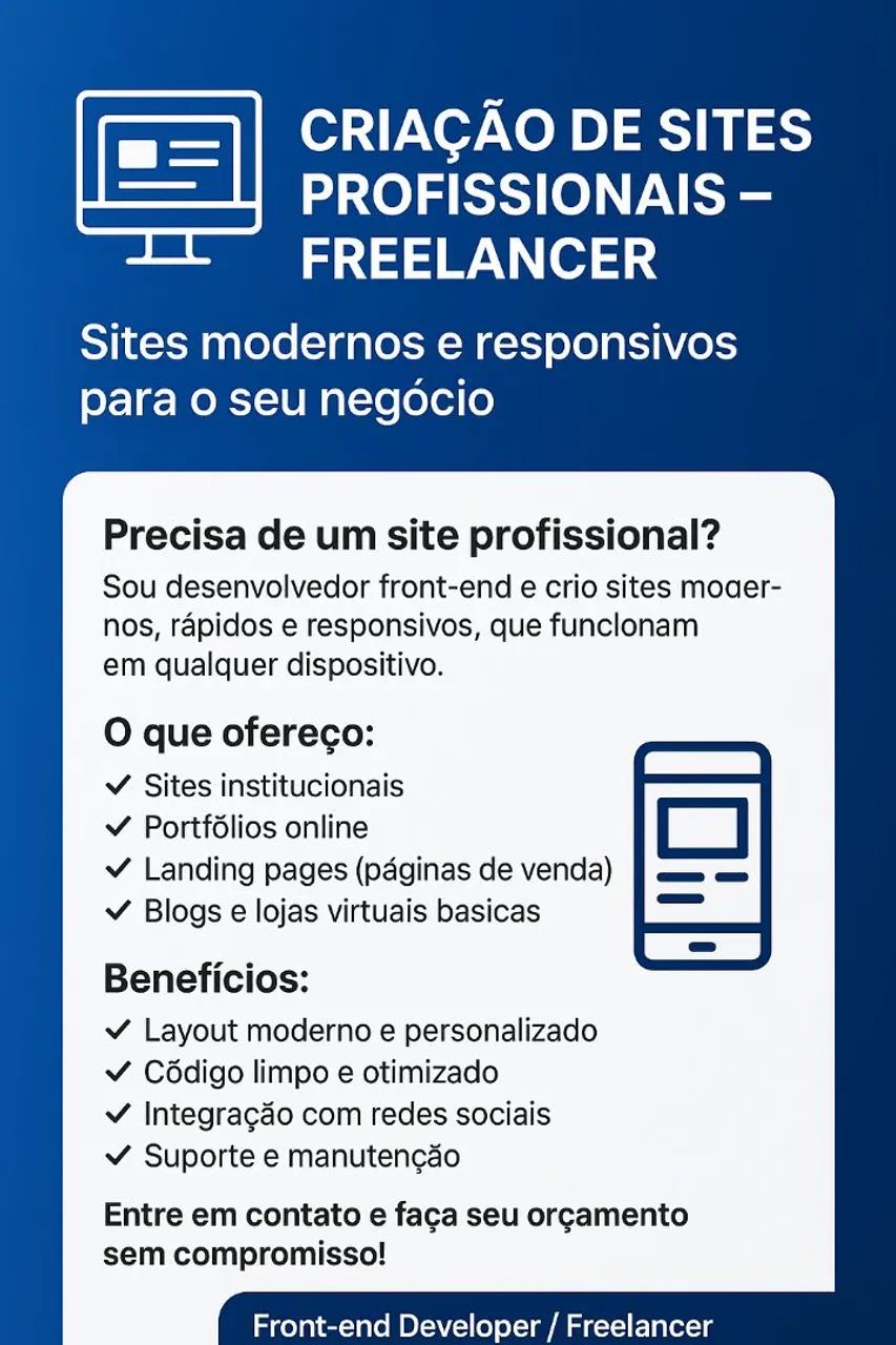 Criação de Sites Profissionais - Rápidos e Responsivos<br>