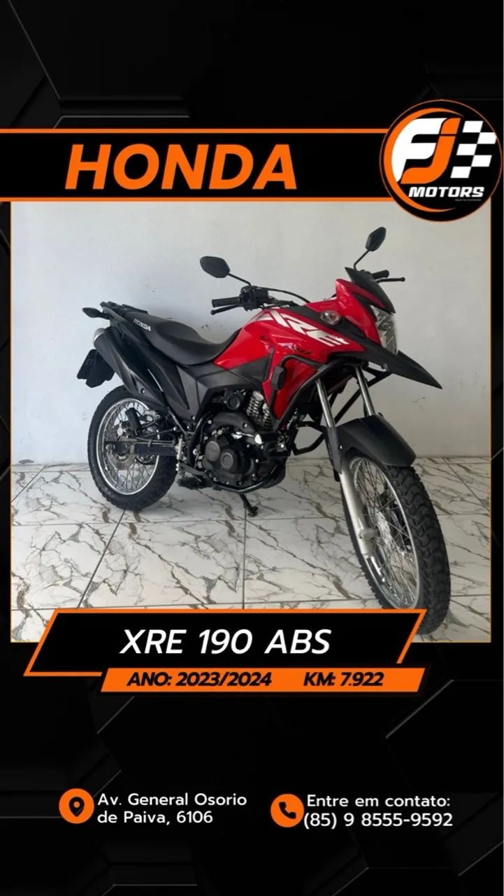 Honda xre 190 ano 2023/2024 extra .aceitamos cartão e financiamento bancário 