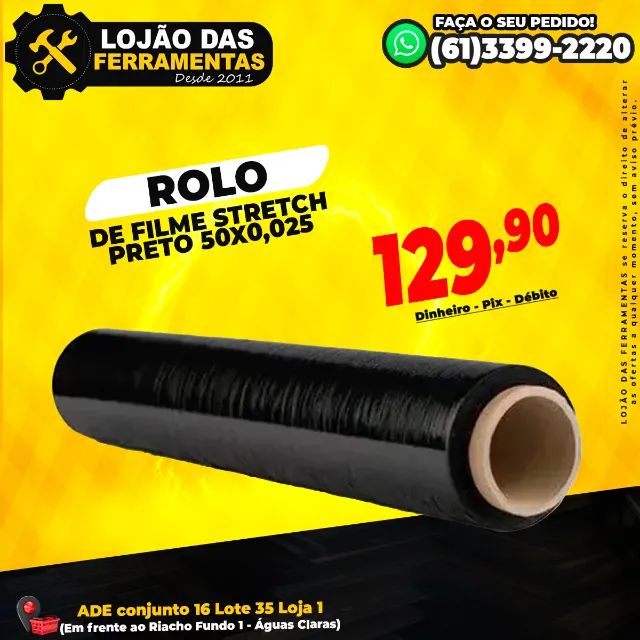 Filme Stretch Preto 50x0,025