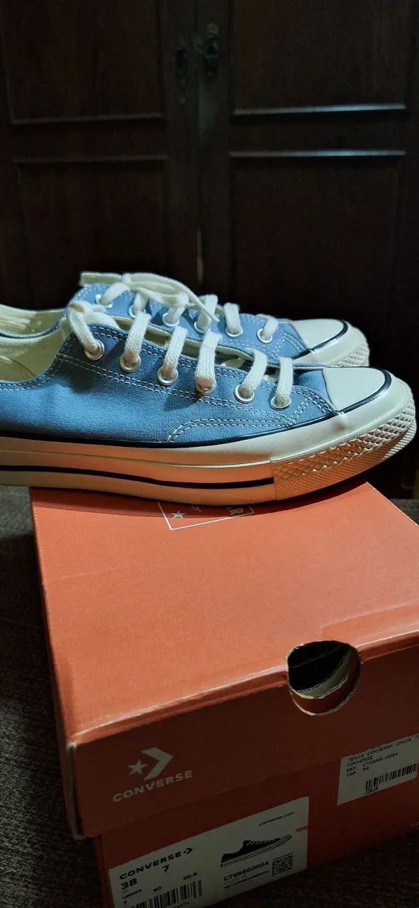 Tenis all star converse chuck 70 azul oxidado unisex original  - Foto 2