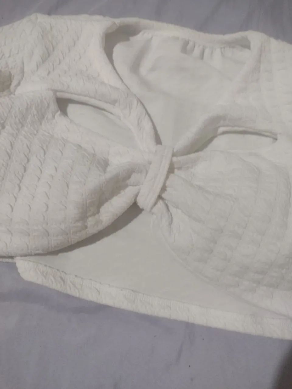 Cropped De Manga Comprida Branca - Foto 3