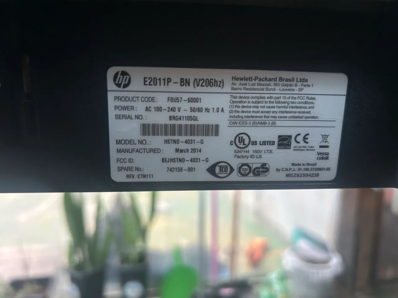 Monitor HP 20 pol