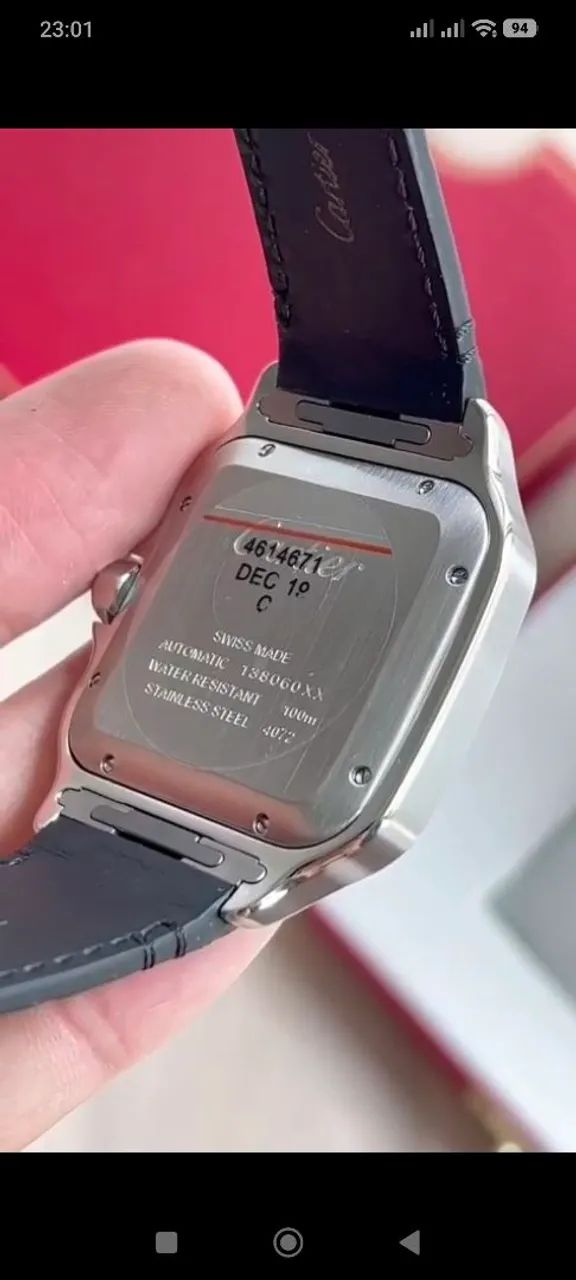 CARTIER SANTOS/ PULSEIRA COURO/ BV/ SC - Foto 5