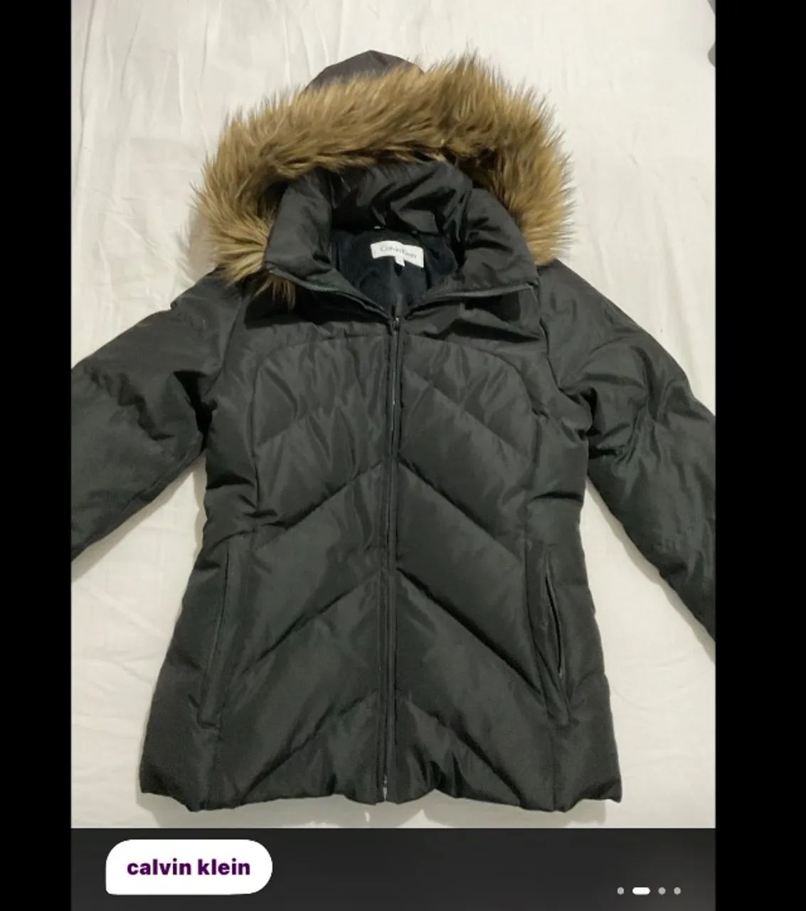 jaqueta puffer calvin klein preta