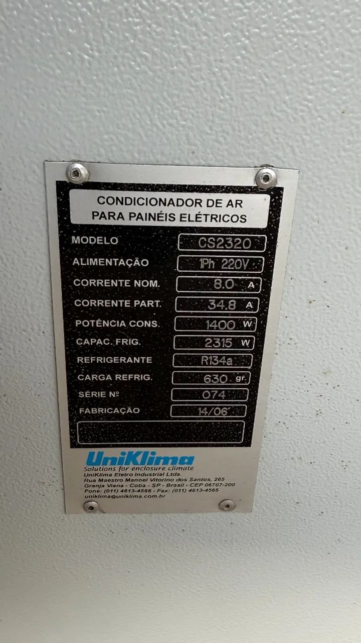 Condensadora para Painel Elétrico Uniklima 2315w 220v - Foto 5