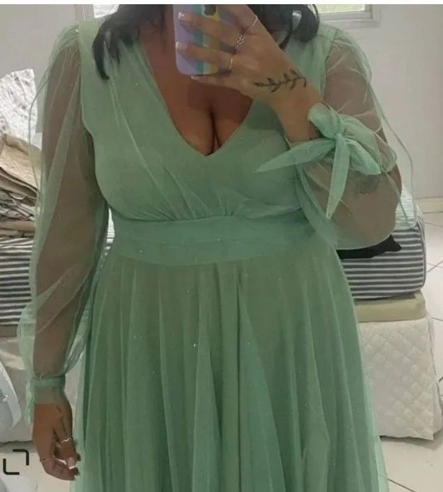 Vestido de madrinha verde menta - Foto 3