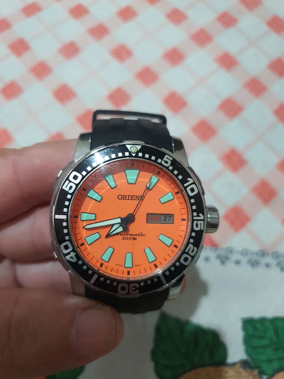 Orient automatico 300 metros funcionando normalmente todo em aço inox original 