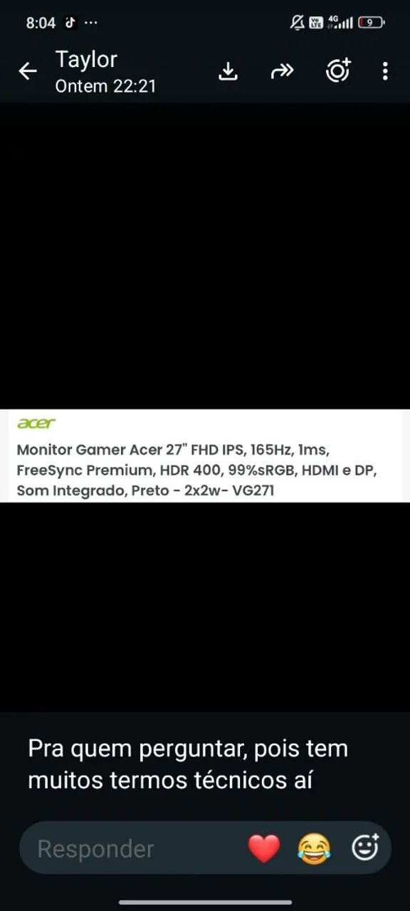 Monitor  Acer 28 polegadas 