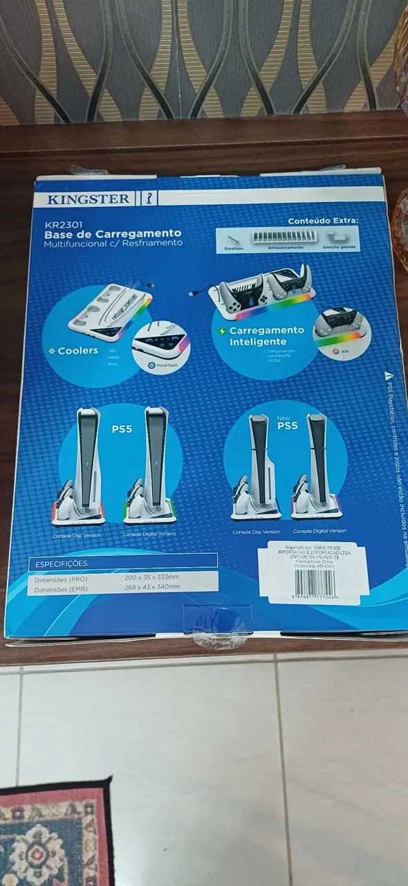 Ps5 slim 4k + Base carregadora multifuncional - Foto 3