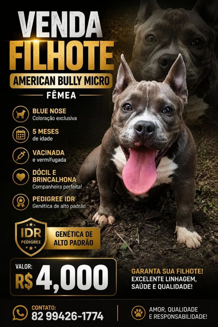 American Bully Micro - Para vender HOJE - Foto 5